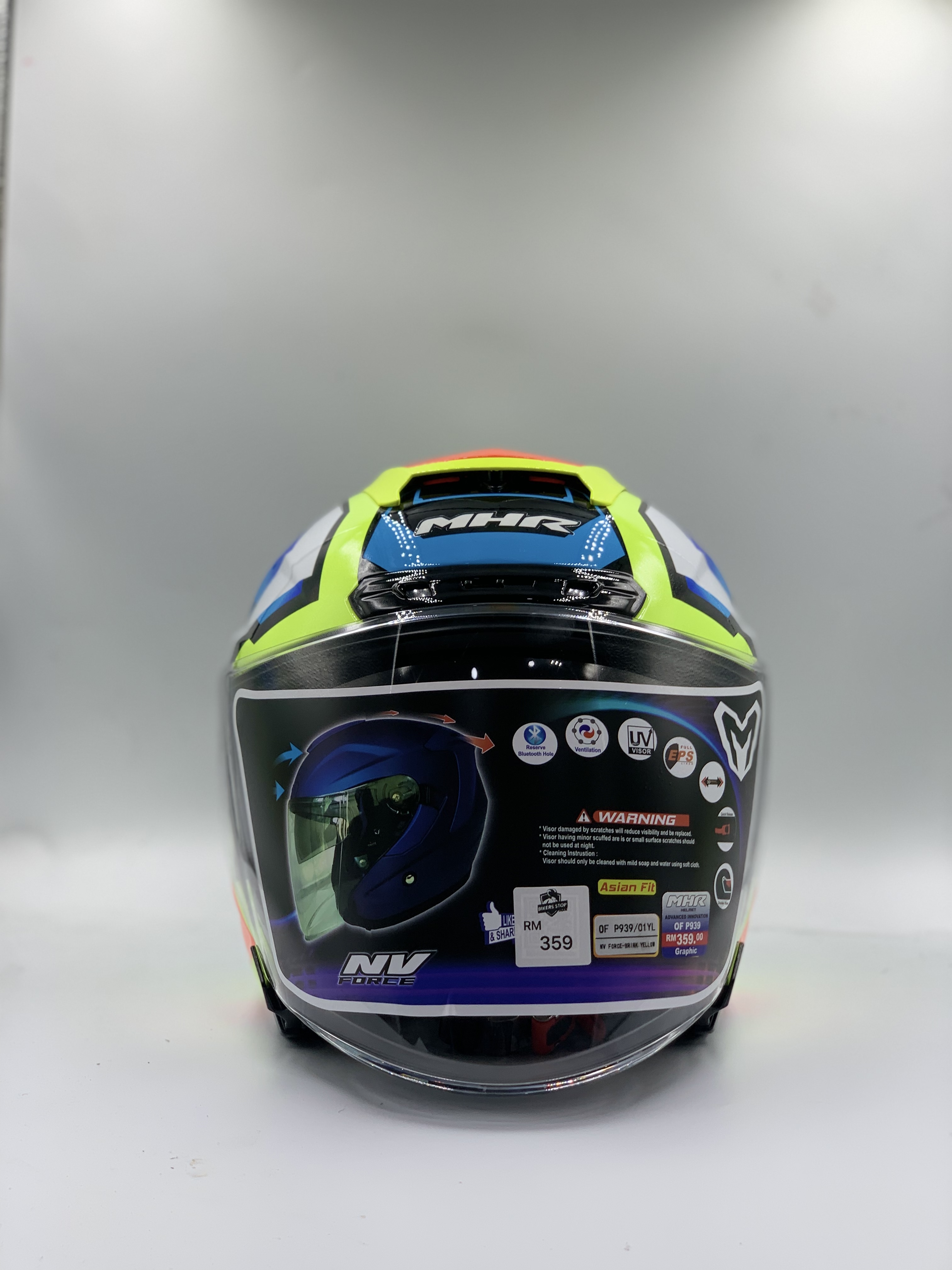 MHR Helmet Open Face BRINK YELLOW GRAPHIC (SIRIM)